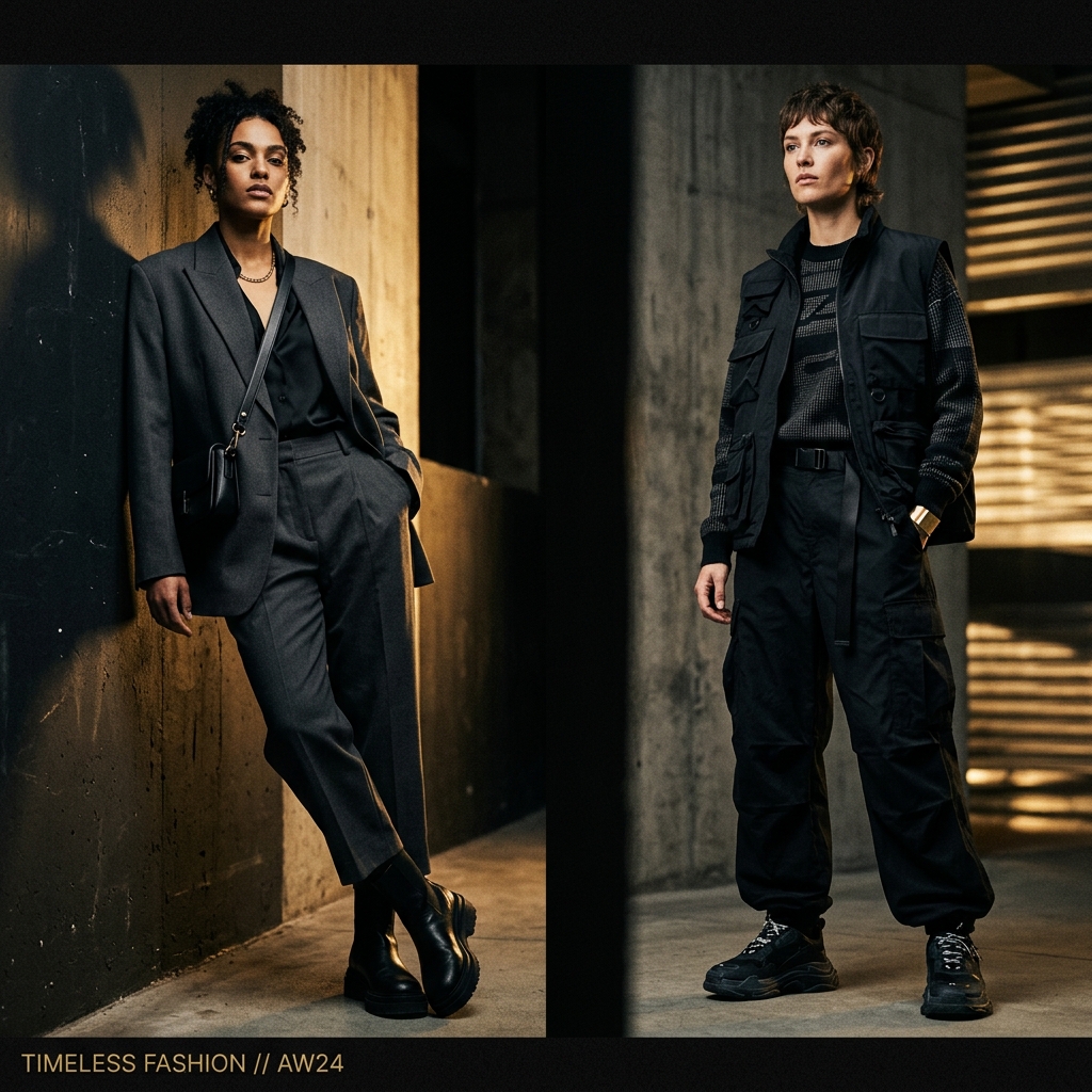 High fashion editorial streetwear lookbook